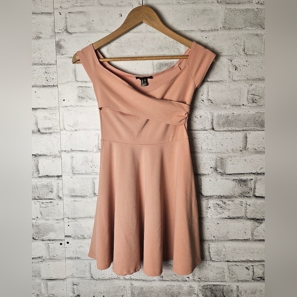Revamped Dresses & Skirts - Dusty Rose Fit Flare Mini Dress Womens XS Pink Skater Dress